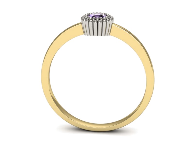 Pierścionek z tanzanitem żółte białe złoto - p16166zbt — zdjęcie 3