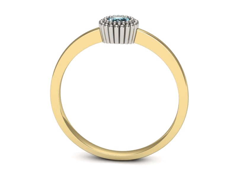 Pierścionek z topazem żółte białe złoto - p16166zbtp — zdjęcie 3