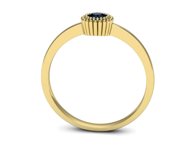 Złoty pierścionek z szafirem żółte złoto - p16166zsz — zdjęcie 3