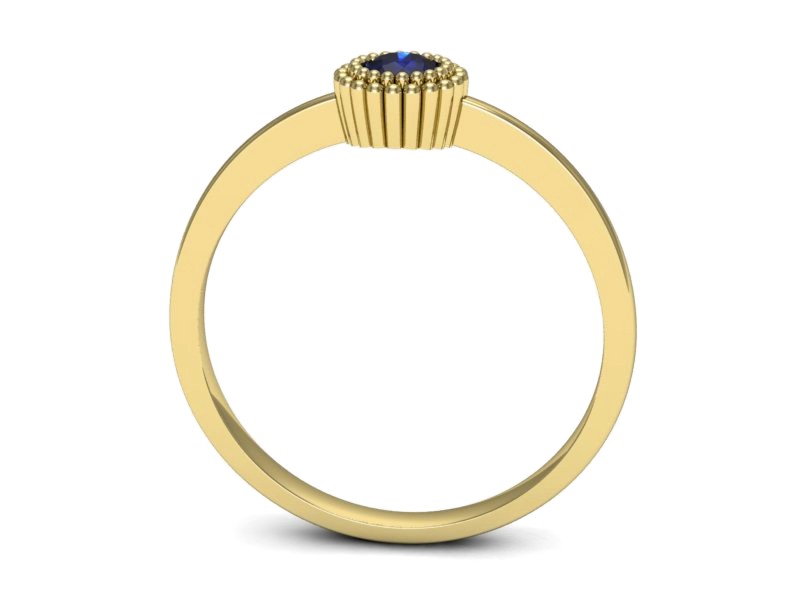 Złoty pierścionek z szafirem żółte złoto szafir - p16166zszc — zdjęcie 3