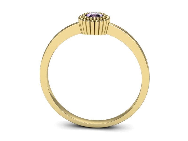 Złoty pierścionek z tanzanitem żółte złoto - p16166zt — zdjęcie 3