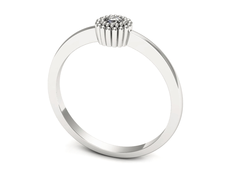 Pierścionek zaręczynowy z brylantem białe złoto - p16167b — zdjęcie 3