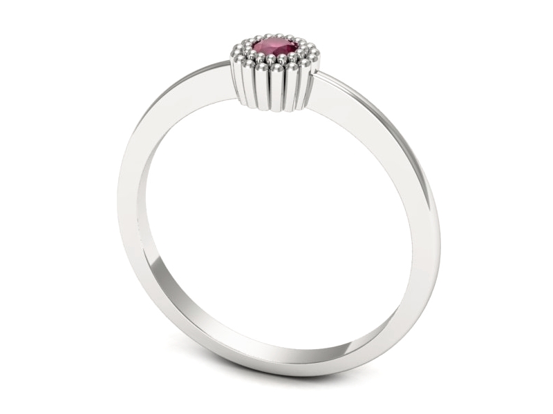 Złoty pierścionek z rubinem białe złoto - p16167br — zdjęcie 3