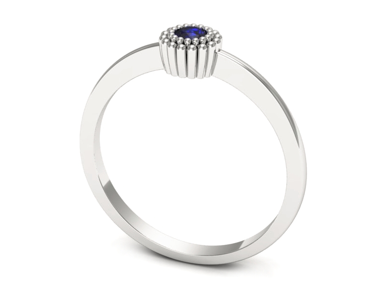 Złoty pierścionek z szafirem białe złoto - p16167bszc — zdjęcie 3