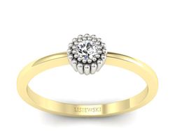 Pierścionek z diamentem żółte i białe złoto - p16167zb