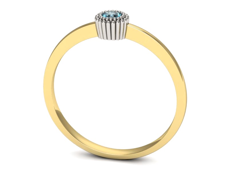 Złoty pierścionek zaręczynowy z topazem - p16167zba — zdjęcie 3