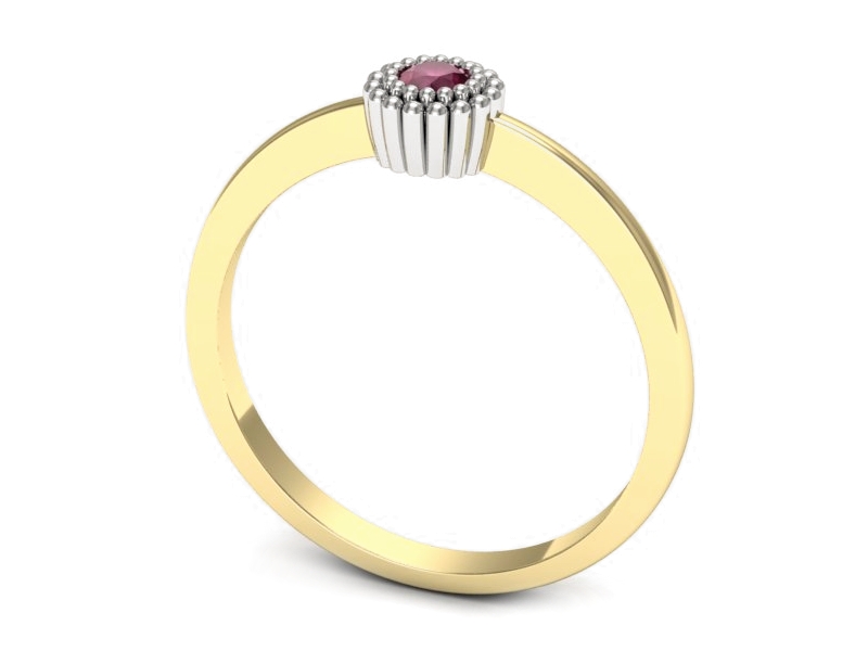 Pierścionek zaręczynowy z rubinem - p16167zbr — zdjęcie 3