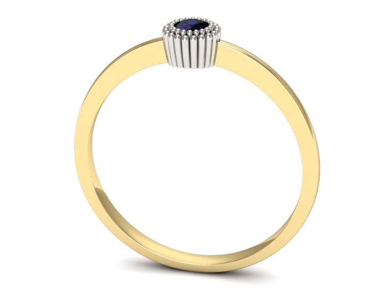 Pierścionek ze spinelem żółte białe złoto - p16167zbsp — zdjęcie 3