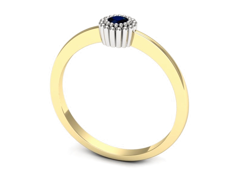 Pierścionek z szafirem żółte białe złoto - p16167zbsz — zdjęcie 3