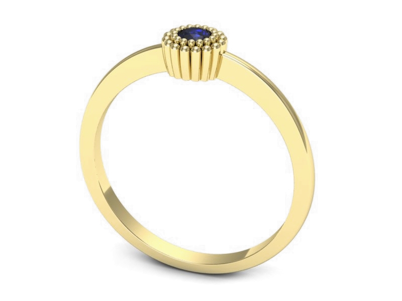 Złoty pierścionek zaręczynowy z szafirem - p16167zszc — zdjęcie 3
