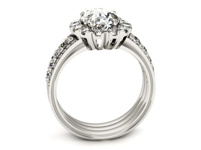 Pierścionek zaręczynowy z diamentami - p16169_Vs — zdjęcie 3