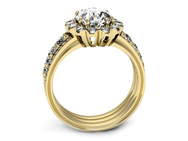 Złoty pierścionek z diamentami żółte złoto - p16169z_Vs1 — zdjęcie 3