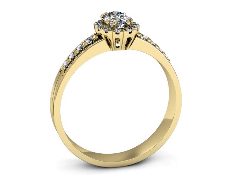 Złoty pierścionek z diamentami żółte złoto - p16170z — zdjęcie 3