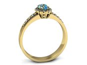 Złoty pierścionek z topazem i brylantami - p16170ztp - 3