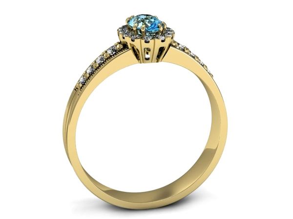 Złoty pierścionek z topazem i brylantami - p16170ztp