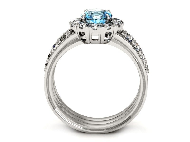 Pierścionek z topazem i brylantami białe złoto - p16171btp — zdjęcie 3