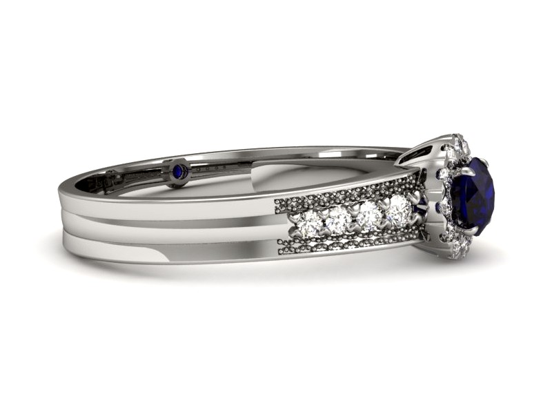 Złoty pierścionek ze spinelem i brylantami - p16172bsp — zdjęcie 2