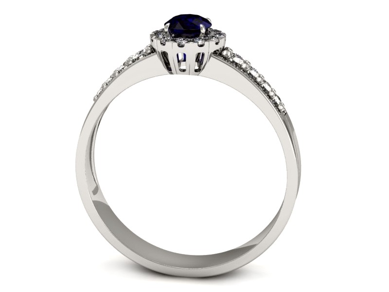 Złoty pierścionek ze spinelem i brylantami - p16172bsp — zdjęcie 3