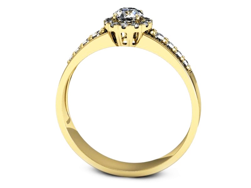 Złoty pierścionek z brylantami żółte złoto - p16172z — zdjęcie 3