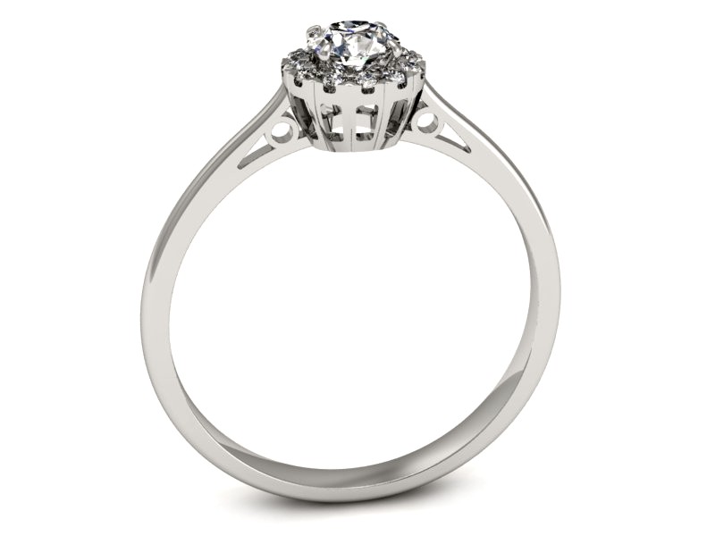 Złoty pierścionek z brylantami białe złoto - p16173b — zdjęcie 3