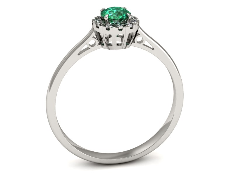 Złoty pierścionek ze szmaragdem i brylantami - p16173bsm — zdjęcie 3