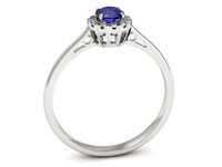 Pierścionek z szafirem białe złoto z brylantami gold 14k - p16173bszc- 3
