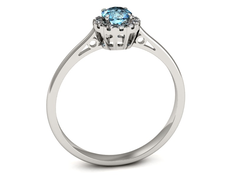 Złoty pierścionek z topazem i brylantami - p16173btp — zdjęcie 3