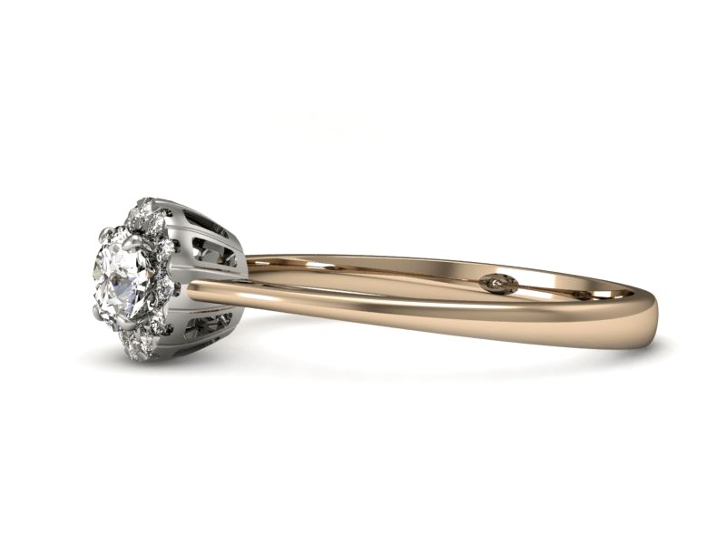 Pierścionek z brylantami białe różowe złoto - p16173cb — zdjęcie 2