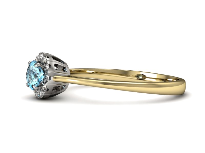 Złoty pierścionek topaz i brylanty złoto - p16173zbtp — zdjęcie 2