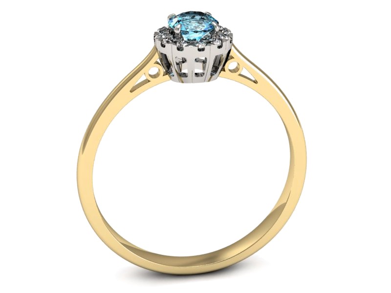 Złoty pierścionek topaz i brylanty złoto - p16173zbtp — zdjęcie 3