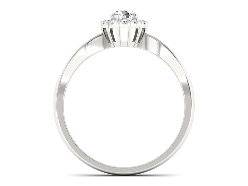 Złoty pierścionek z brylantami białe złoto - p16174b — zdjęcie 2