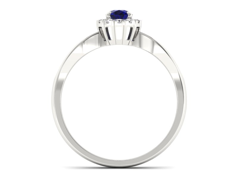 Złoty pierścionek ze spinelem i brylantami - p16174bsp — zdjęcie 2