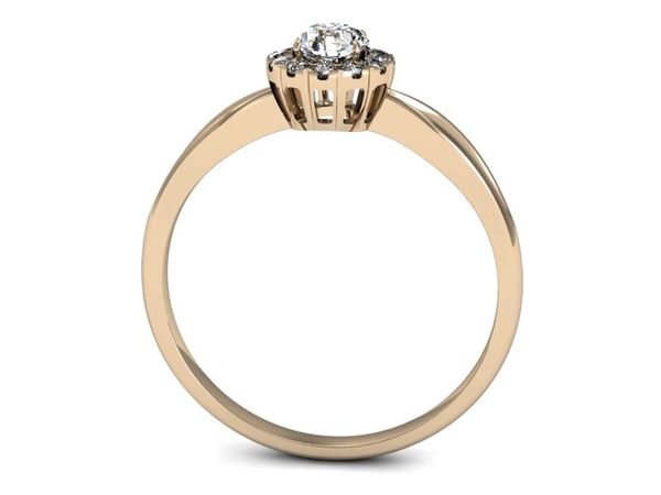 Pierścionek zaręczynowy z brylantami różowe złoto - p16174c