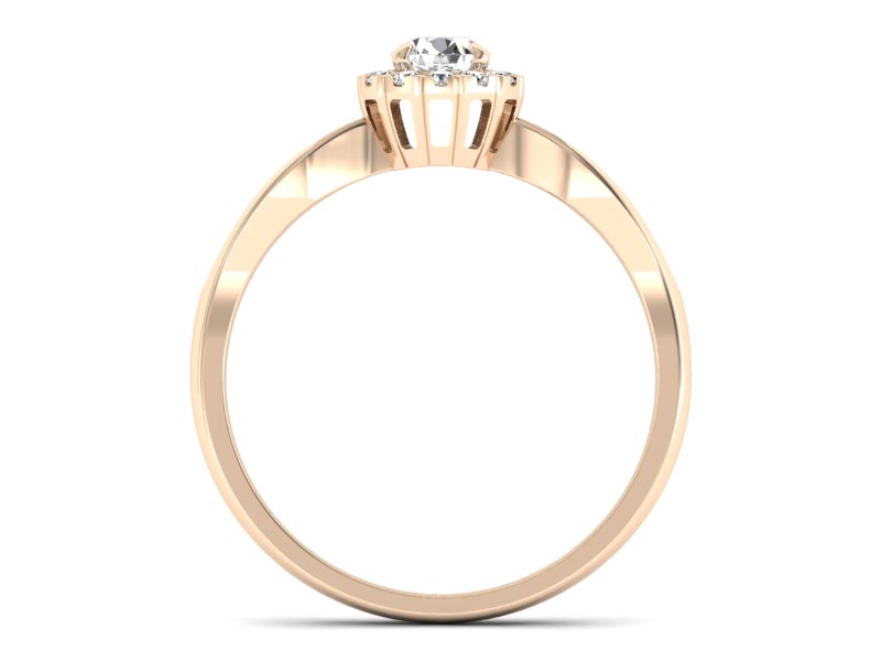 Pierścionek zaręczynowy z brylantami różowe złoto - p16174c — zdjęcie 2