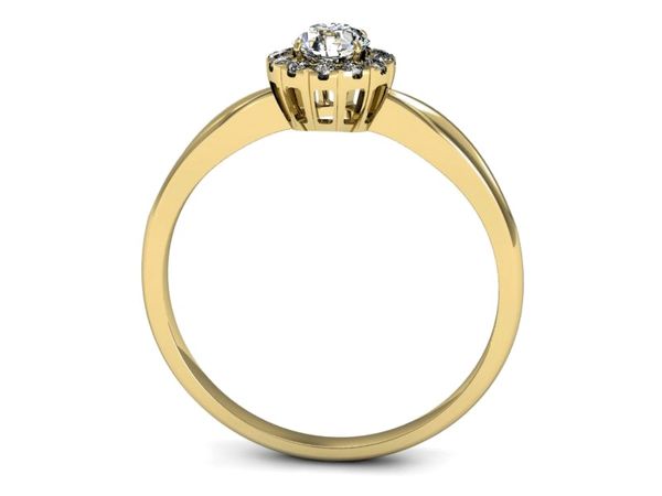 Pierścionek zaręczynowy z brylantami żółte złoto - p16174z