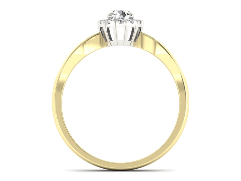 Pierścionek zaręczynowy z brylantami - p16174zb — zdjęcie 2