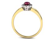 Złoty Pierścionek rubin i diamenty złoto 585 - p16174zbr - 3