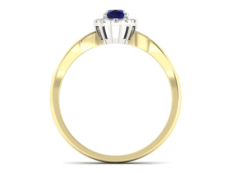 Złoty pierścionek ze spinelem i brylantami - p16174zbsp — zdjęcie 2