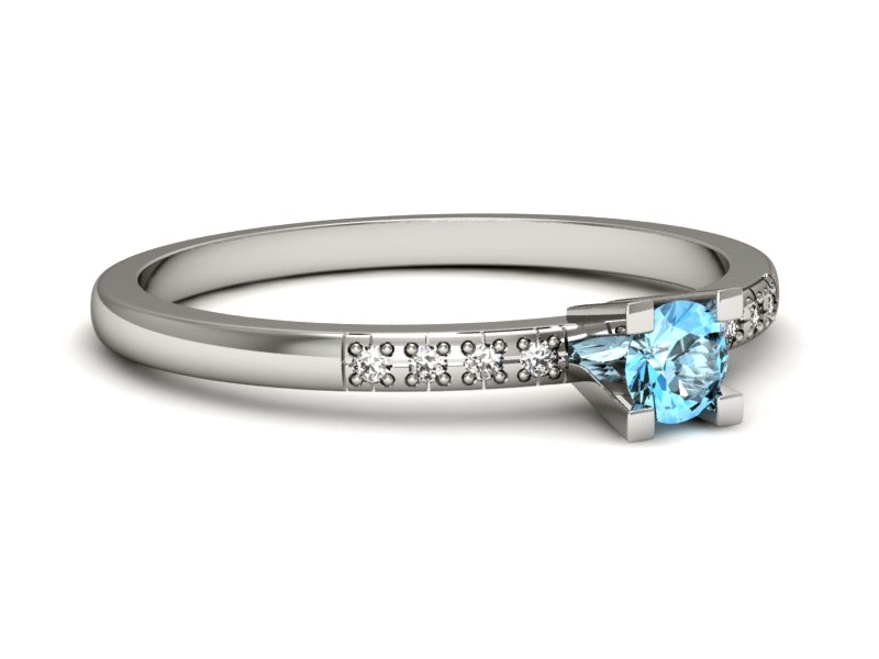 Pierścionek z topazem i brylantami białe złoto - p16175ba — zdjęcie 2