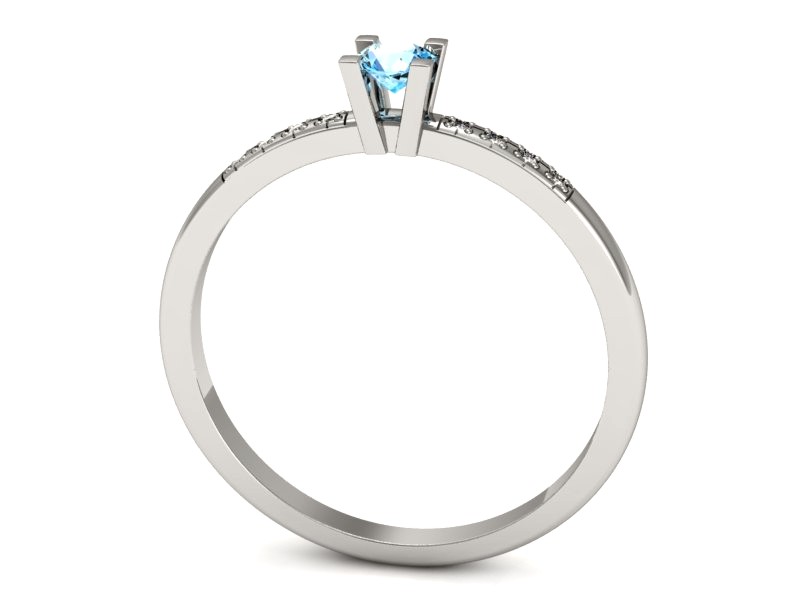 Pierścionek z topazem i brylantami białe złoto - p16175ba — zdjęcie 3