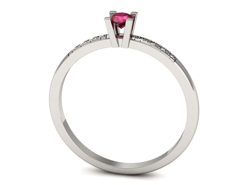 Pierścionek z rubinem i brylantami białe złoto - p16175br — zdjęcie 3