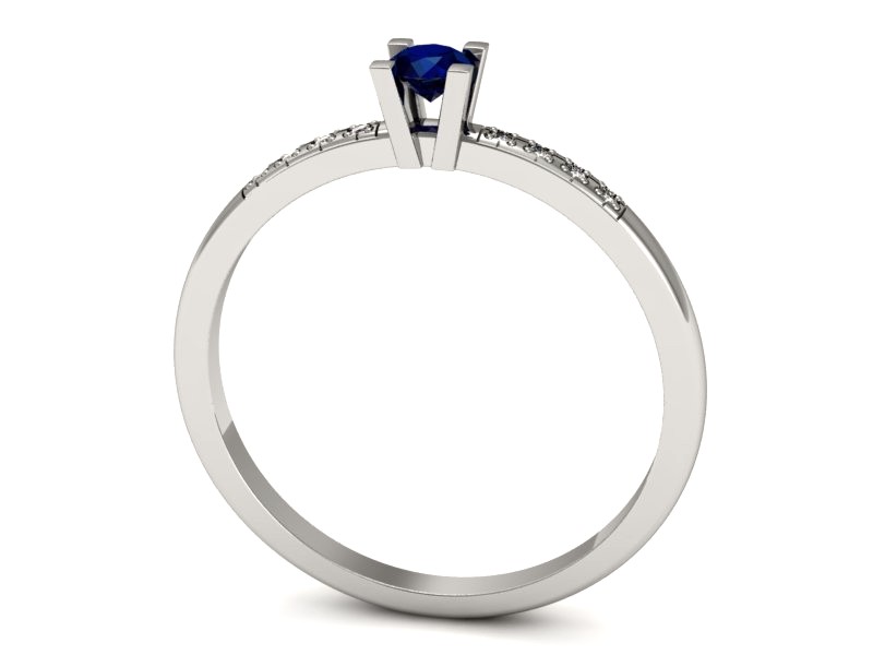 Pierścionek z szafirem i brylantami białe złoto - p16175bsz — zdjęcie 3