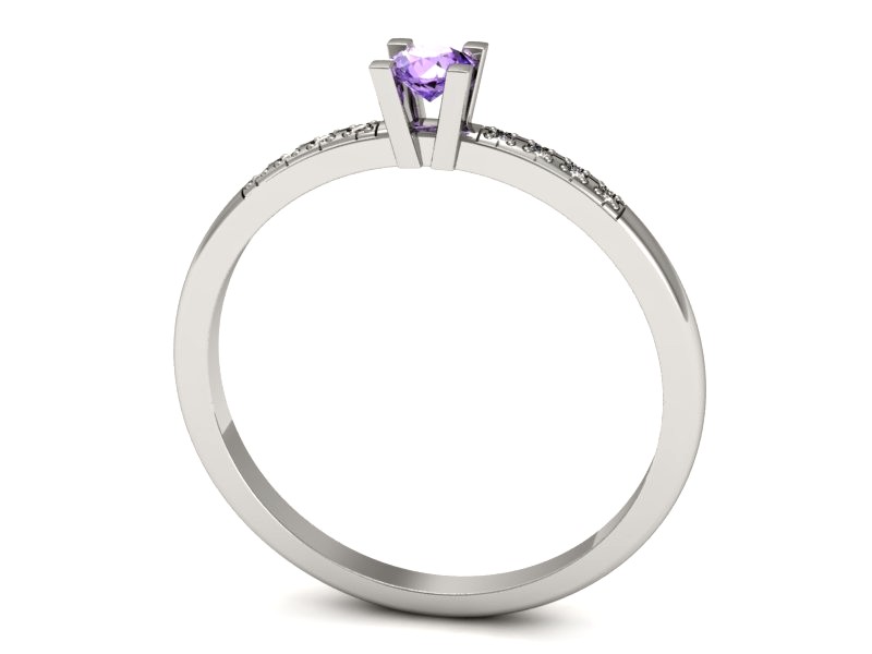 Pierścionek z tanzanitem białe złoto z brylantami - p16175bt — zdjęcie 3
