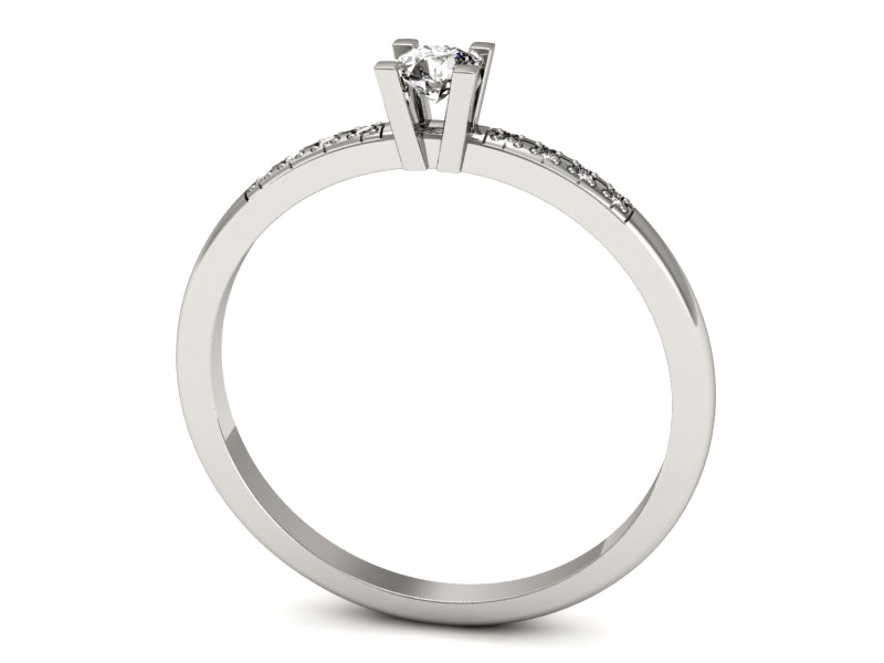 Złoty pierścionek z brylantami białe złoto - p16175bV — zdjęcie 3