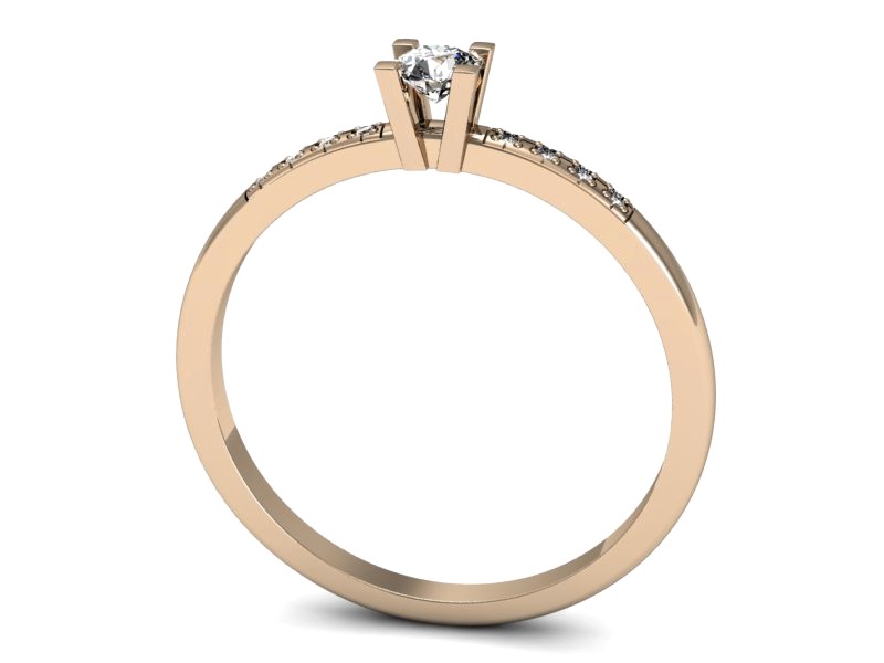 Złoty pierścionek z brylantami różowe złoto - p16175c — zdjęcie 3