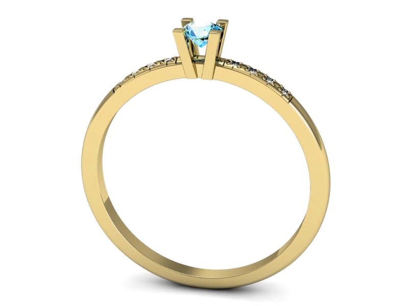 Pierścionek z topazem i brylantami żółte złoto - p16175za — zdjęcie 3