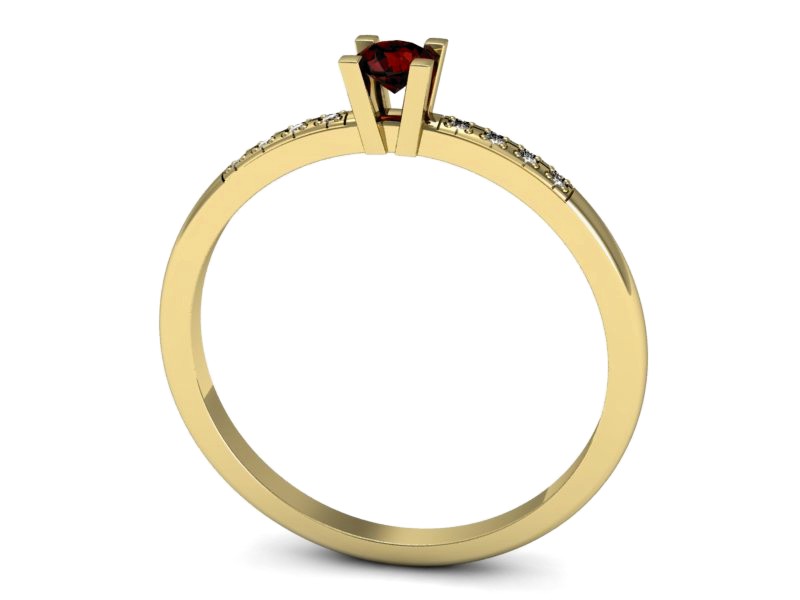 Złoty pierścionek z granatem żółte złoto - p16175zgr — zdjęcie 3