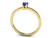 Złoty pierścionek z szafirem i diamentami - p16175zszc - 3