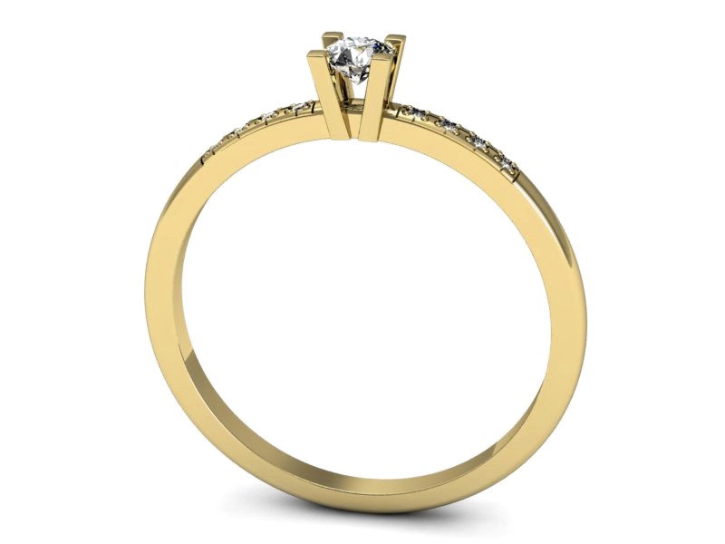 Złoty pierścionek z brylantami żółte złoto - p16175zV — zdjęcie 3