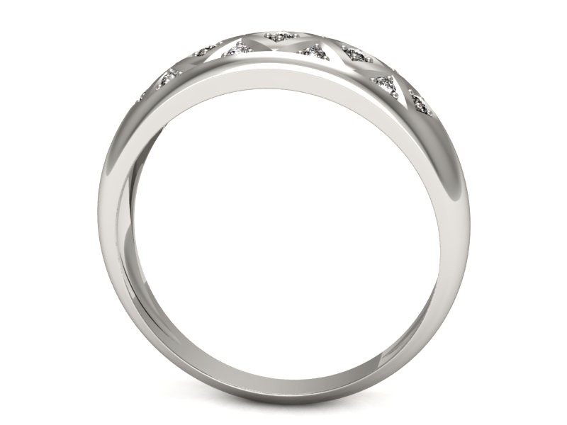 Złoty pierścionek z brylantami białe złoto - p16177b — zdjęcie 3